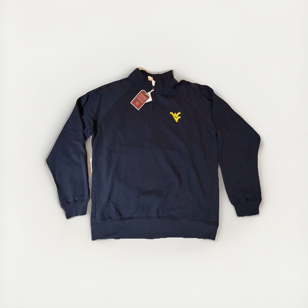 NWT League West Virginia Mountaineers 1/4 Zip Pullover Navy Large NCAA